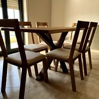 Tavolo cucina soggiorno in legno rovere (3) Tavolo cucina soggiorno in legno rovere