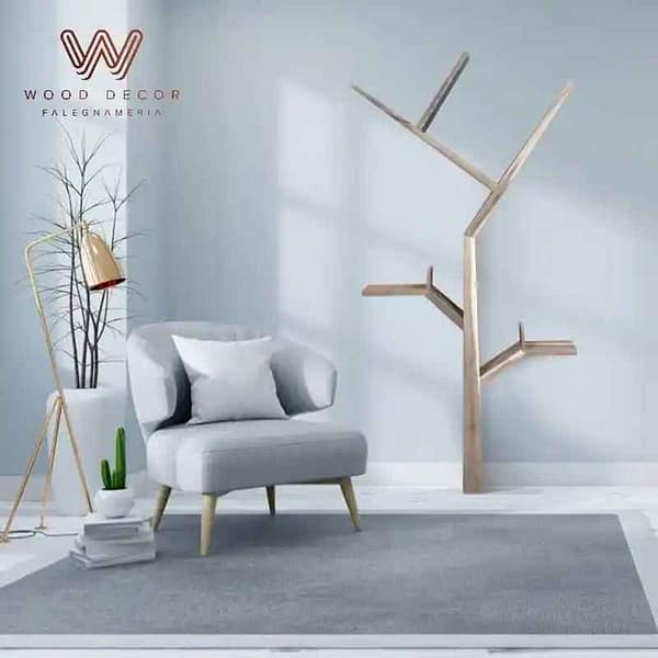 libreria-in-legno-forma-albero Libreria ad Albero in massello di noce canaletto