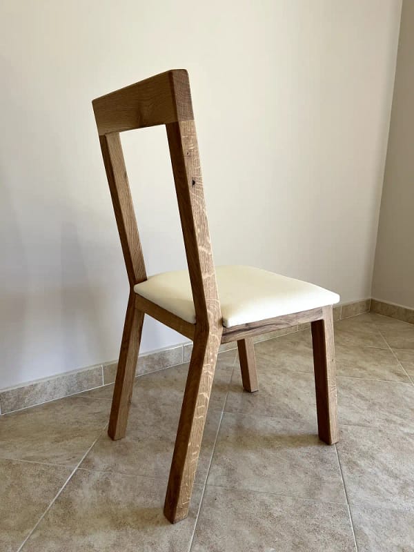 sedia in legno rovere (4) Sedia in Legno di Rovere/Noce con colori Personalizzabili